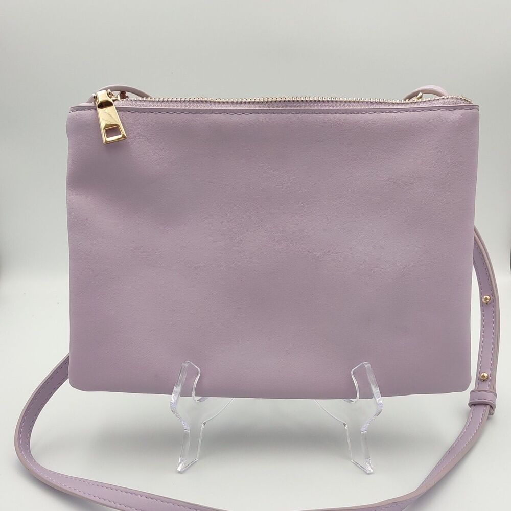 Urban Expressions Vegan Certified Lilac Crossbody Tri-Zip Purse